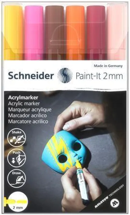 Hlavný obrázok produktu Akrylový popisovač Schneider Paint-It 310 souprava V3, 6 barev