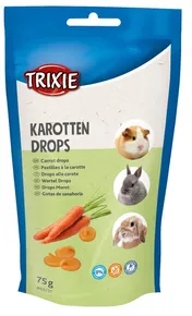 CARROT DROPS - mrkvové dropsy, maškrta pre hlodavce,75 g