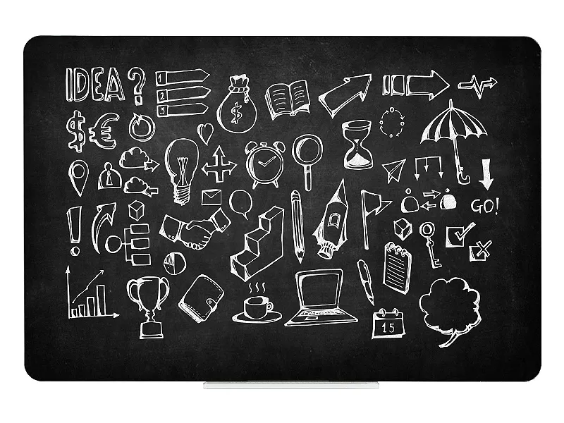 Hlavný obrázok produktu Černá bezrámová magnetická tabule na křídy - Qboard 117 x 87 cm