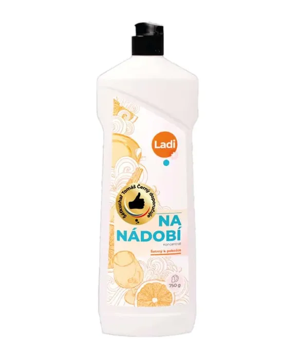 Hlavný obrázok produktu Ladi Plus Na nádobí pomeranč 750 g – koncentrovaný prostředek na ruční mytí