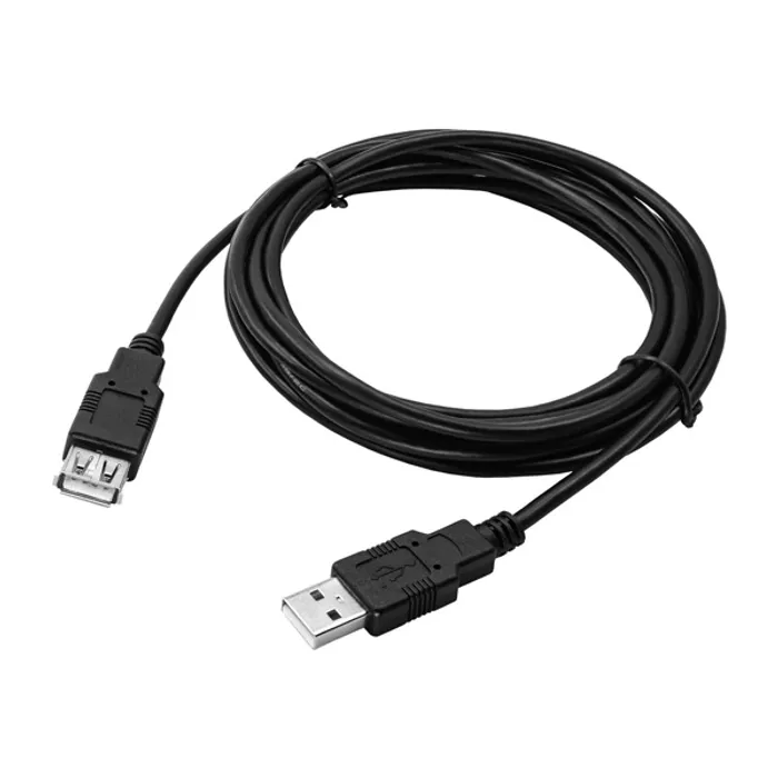 Hlavný obrázok produktu Kabel USB (2.0), USB A M- USB A F, 3m, šedý, Logo, cena za 1 kus