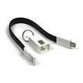 Ďalší obrázok produktu USB kábel (2.0), USB A M - microUSB M, 0.2m, čierny, Logo, blister, kľúčenka
