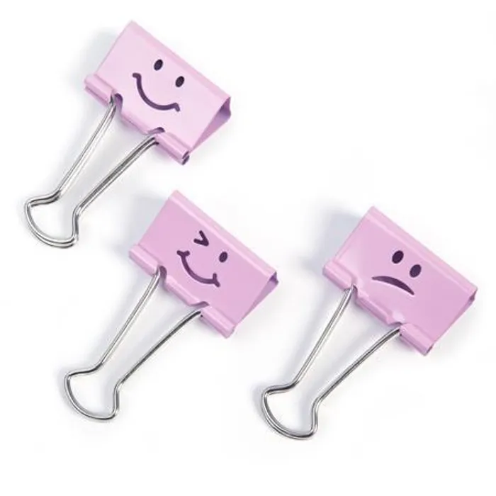 Hlavný obrázok produktu Klipy na dokumenty "Emoji", růžová, 19 mm,RAPESCO