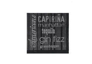 Koktailové obrúsky Infibra Drink 2-vrstvové 25 × 25 cm čierne s bielou potlačou [100 ks]