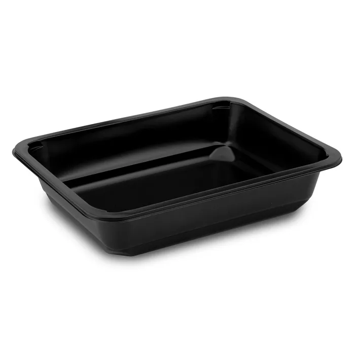Hlavný obrázok produktu Menu mísa (PP) nedělená 227x178x50mm, černá [50 ks] - zatavovací