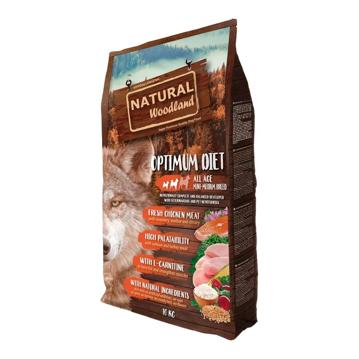 Hlavný obrázok produktu Natural Woodland Optimum Diet Mini,Medium/krůta,kuře/10 kg