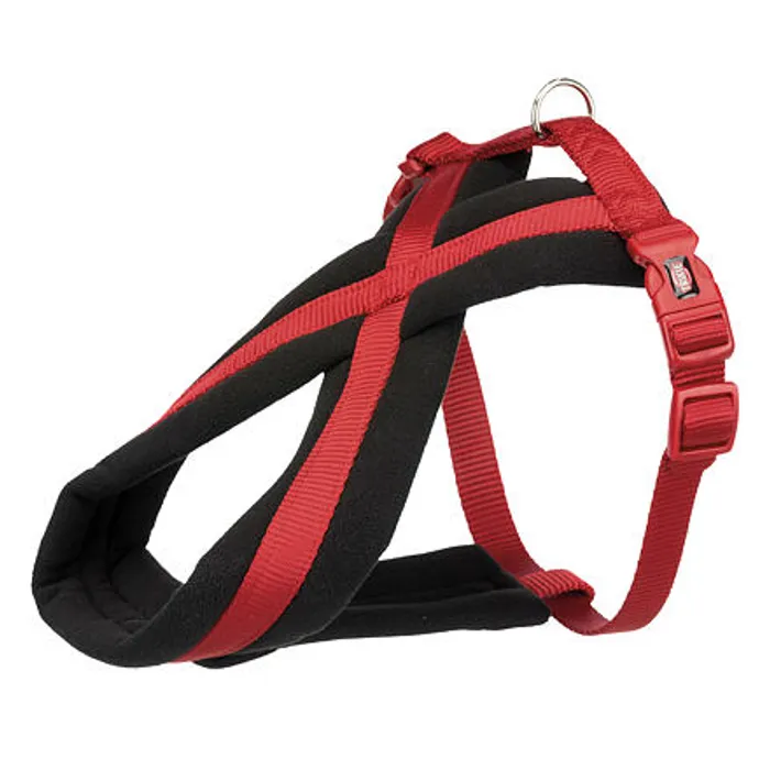 Hlavný obrázok produktu Nylonový postroj PREMIUM podšitý - červená L:hruď:60-100cm/25mm