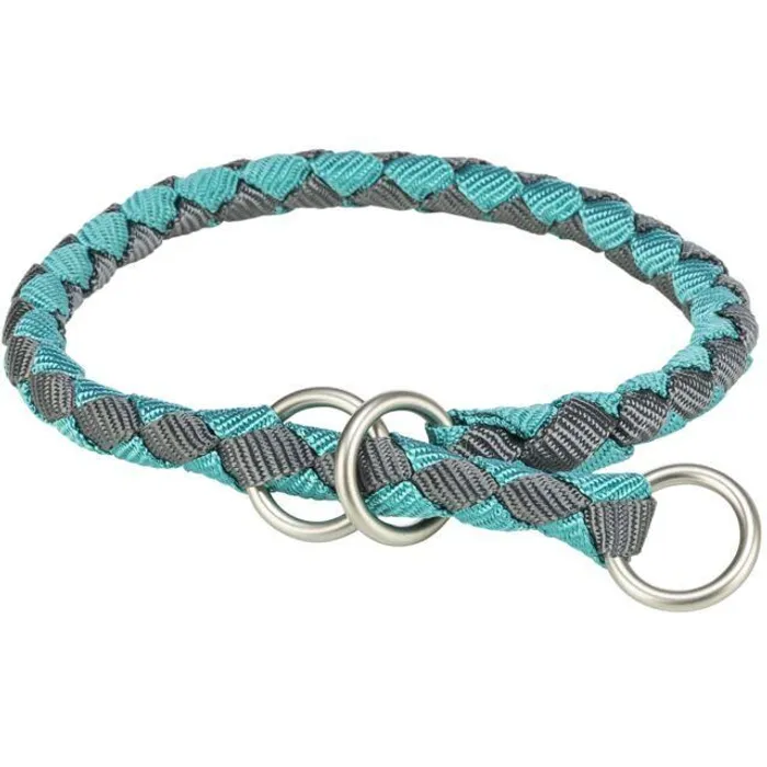 Hlavný obrázok produktu Obojek CAVO kulatý polostahovací, aqua/grafit S-M: 35-41cm/ o12mm