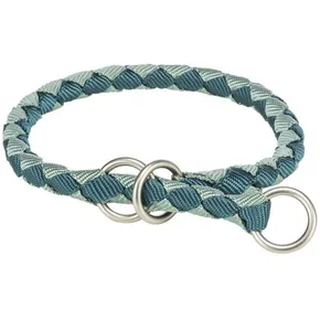 Obojok CAVO okrúhly polosťahovací, petrolejová / šalviová S: 30-36cm / o12mm