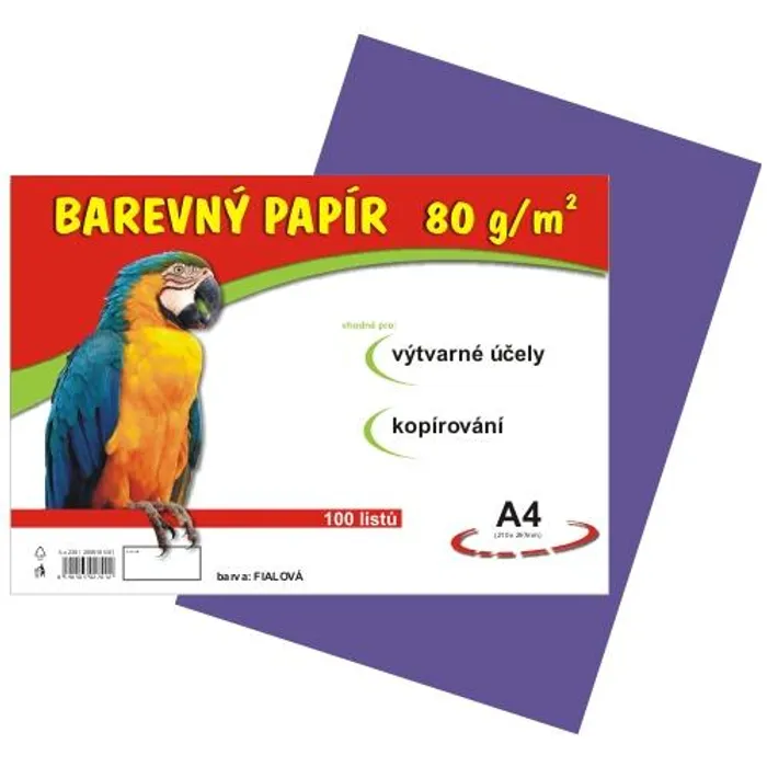 Hlavný obrázok produktu papír pro výtvarnou výchovu A4/100/80g fialový
