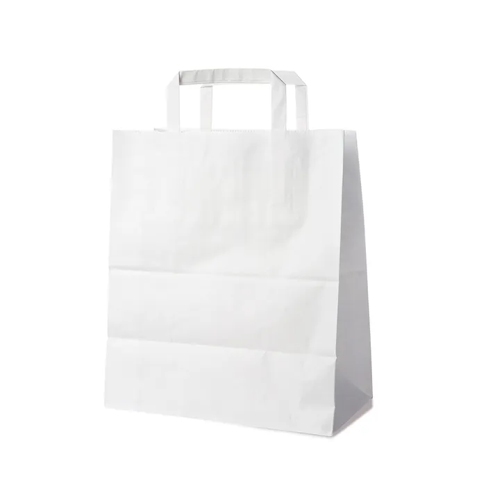 Hlavný obrázok produktu Papírové tašky 26+14 x 32 cm bílé [250 ks]