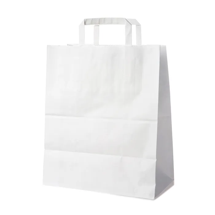 Hlavný obrázok produktu Papírové tašky 32+16 x 39 cm bílé [250 ks]