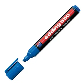 Permanentný popisovač ED 330, modrá, 1-5mm, klinový hrot, EDDING