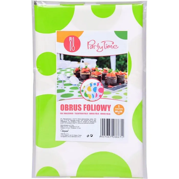 Hlavný obrázok produktu Plastový ubrus s puntíky – limetkový [1 ks]