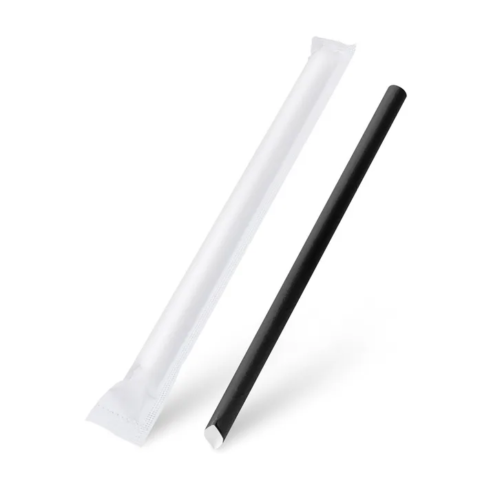 Hlavný obrázok produktu Slámka papírová Bubble Tea černá průměr 12mm x 21cm jednotlivě balená [100 ks]