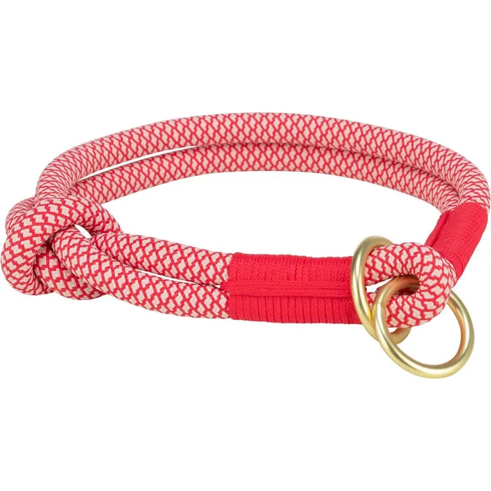 Hlavný obrázok produktu Soft Rope kulatý polostahovací obojek, červená/krémová S-M: 40 cm/ 10 mm