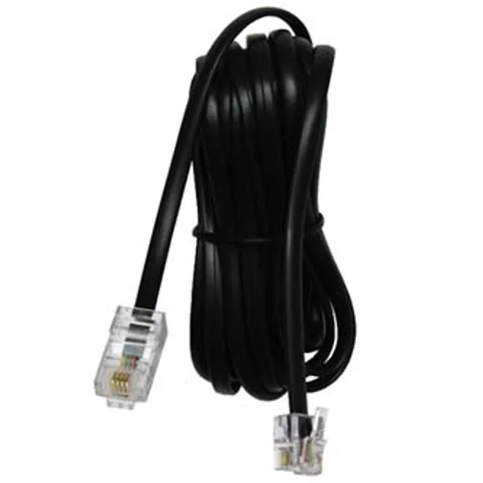 Hlavný obrázok produktu Telefonní kabel, RJ11 M-10m, plochý, černý, pro ADSL modem, economy