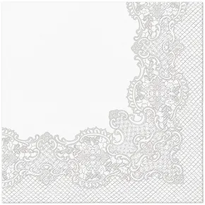Obrúsky PAW L 33x33cm 3 vrst. Royal Lace Frame Silver [20 ks]