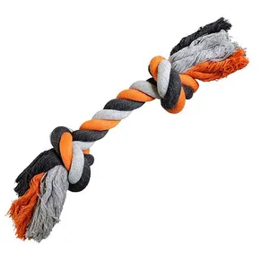 Uzol HipHop bavlnený 2 knôty, šedá - tm.šedá, oranžová 41cm, 460g