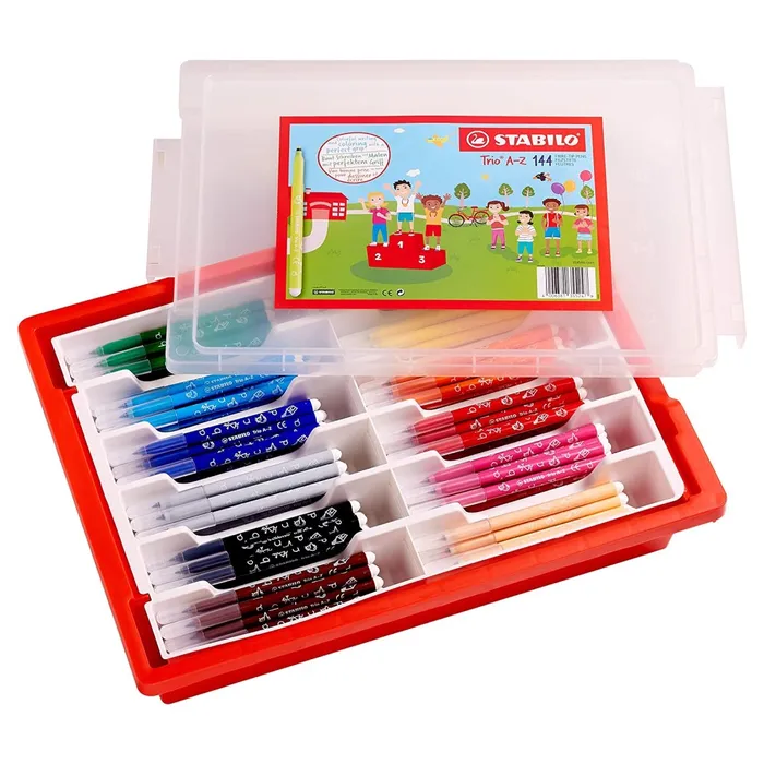 Hlavný obrázok produktu Vláknový fix STABILO Trio A-Z - 144 ks box - 12 barev
