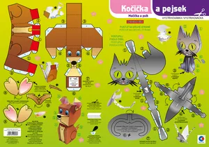 Vystrihovanie - Mačička a psík