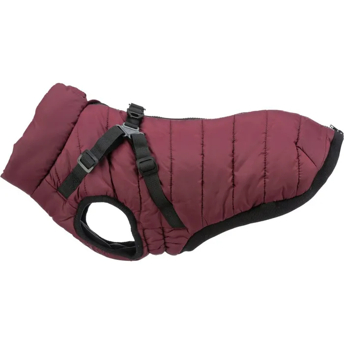 Hlavný obrázok produktu Zimní bunda PIROU s postrojem, sangriaS: 33cm, hruď: 46-50cm, krk: až 36cm