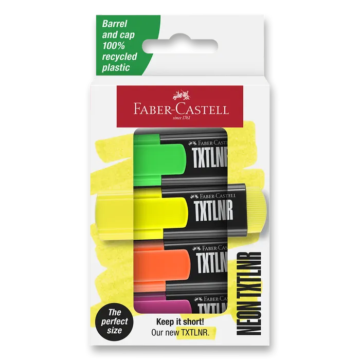 Hlavný obrázok produktu Zvýrazňovače Faber-Castell Short TXTLNR SF 4 ks